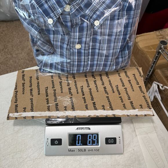 Chaps Shirt Men Extra Large Blue Easy Care Button-Front Business‎ Casual Preppy - Picture 9 of 9